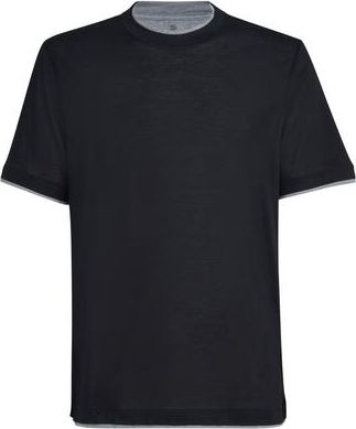 Brunello Cucinelli T-shirt with faux-layering in Black at Nordstrom, Size Xxx-Large Eu