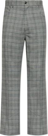 Amiri Geruite broek - Heren - Straight fit broeken - Grijs - L - Wol - Broeken