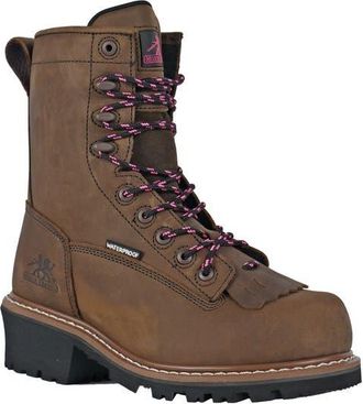 Moxie Trades Moxie Mareen Kiltie 8 Inch Composite Toe Work Boot in Brown at Nordstrom, Size 7.5