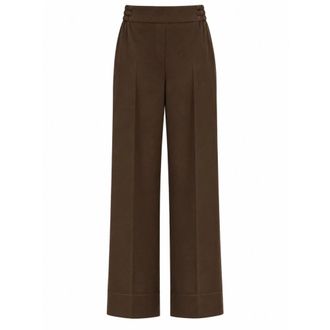 Marella Draghi Wijde Broek - Dames - Broeken - Bruin - Maat: 2XS Corduroy