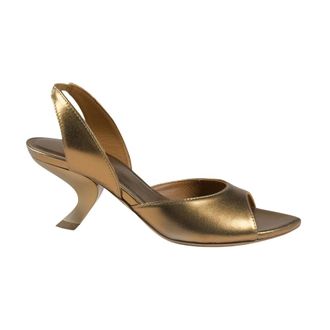 Vic Mati&eacute; High Heel Sandals, female, Brown, Size: 8 1/2 US Sandalo Tacco Medio in Pelle