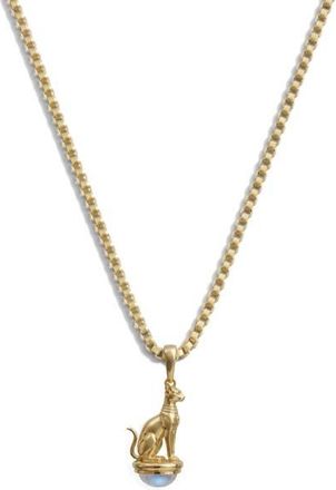Awe Inspired Sacred Cat Cabochon Necklace in 14K Gold Vermeil at Nordstrom