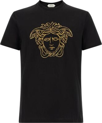 Versace Compact Medusa T-Shirt - Heren - T-shirts - Zwart - M - Katoen - Tops