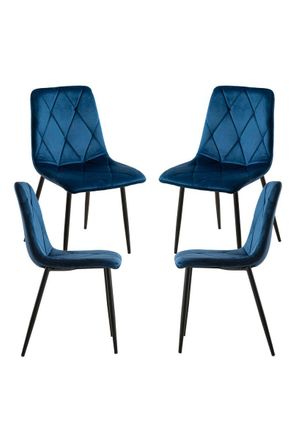 Regalos Miguel Packs Sillas Comedor - Pack 4 Sillas Lyke Terciopelo - Azul