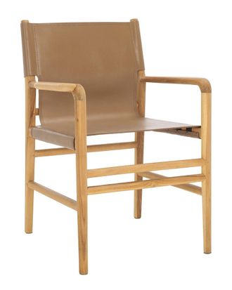 Safavieh Couture Cassaphina Leather Arm Chair
