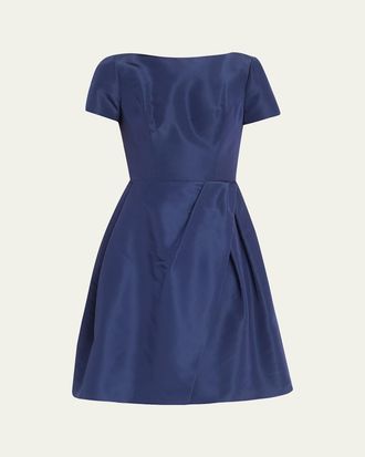 Carolina Herrera Icon Bateau Neck Short-Sleeve Dress