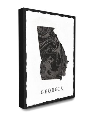 Stupell Industries The Stupell Home Decor Collection Black and Grey Marbled Paper Georgia State Silhouette
