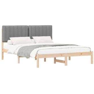 vidaXL Estructura De Cama Con Cabecera Tapizada Gris Claro Vidaxl