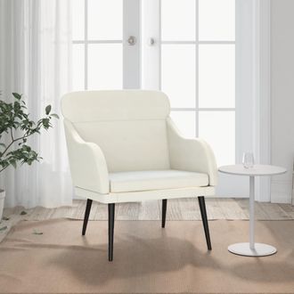 vidaXL Sill&oacute;n De Terciopelo Color Crema 63x76x80 Cm Vidaxl
