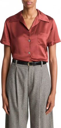 Vince Short Sleeve Button Down In Siena