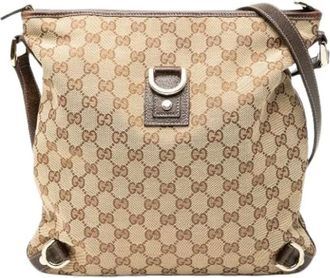 Gucci Pre-owned Cross Body Bags, female, Beige, Size: ONE SIZE Pre-owned Vintage Canvas Crossbody Bag