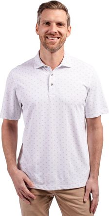 Cutter & Buck Virtue Eco Pique Tile Print Recycled Mens Polo Shirt