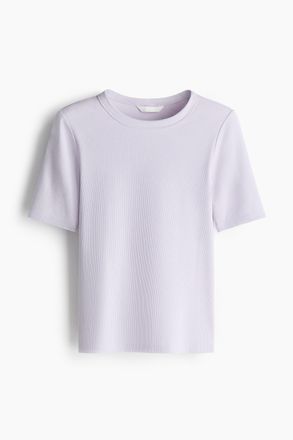 H&M Geripptes T-Shirt - Purple