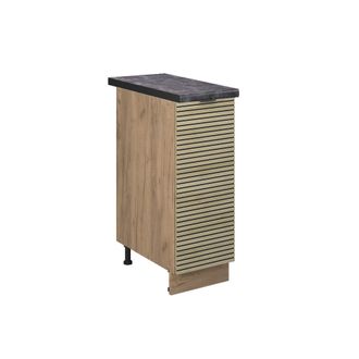 Vicco Armario De Farmacia Fame-line, Panel De Roble, 30 Cm, Et Antracita, Vicco