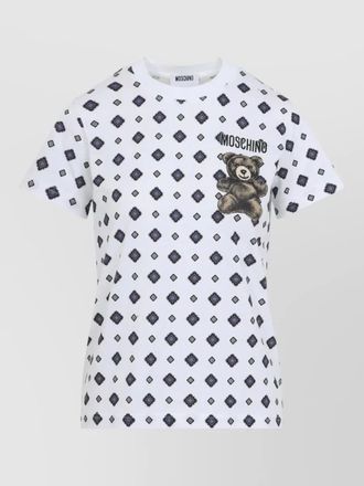 Moschino crew neck graphic print short sleeve top