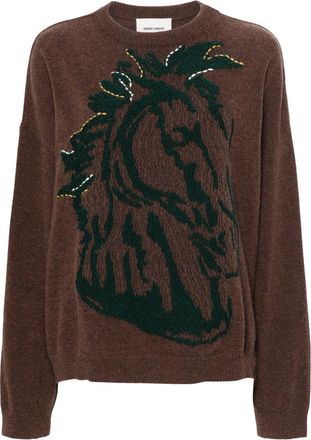 Henrik Vibskov Horse Head-jacquard jumper - women - Wool - L - Brown