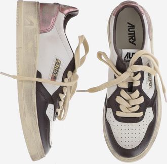 Autry Womens Low-Top Sneakers Medalist Super Vintage Multicolour Leather Trainers