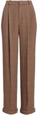 Ralph Lauren PLEATED HOUNDSTOOTH TWEED PANT