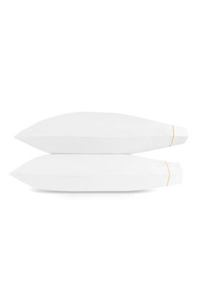 Matouk Bergamo Set of 2 500 Thread Count Cotton Percale Pillowcases in Honey at Nordstrom, Size Standard