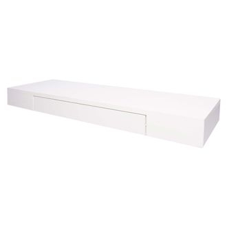 Hhg Nunca Usado] Estante De Pared Hhg 922, Estante De Pared Estante Colgante Estante, Caj&oacute;n Madera Maciza 8x80x25cm, Blanco