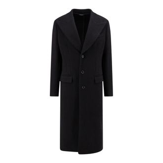 Dolce & Gabbana Lange- enkelrijige- gedeconstrueerde jas - Heren - Mantel - Zwart - XL - Wol - Jassen