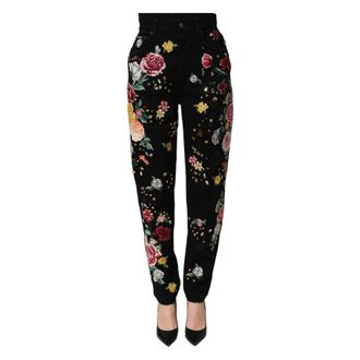 Dolce & Gabbana High Waist Tapered Pants - Dames - Broeken - Veelkleurig - S - Katoen - Broeken