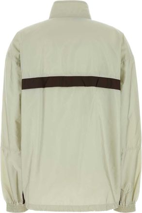 Prada Womens Two-Tone Re-Nylon Windbreaker Beige Jacket