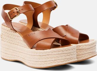 Chloé Chloé Espadrillas Isla in pelle con zeppa