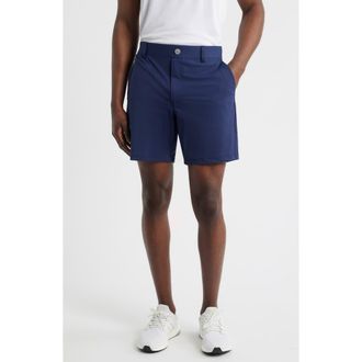 Johnnie-O Fusionn Stretch Nylon Chino Shorts in Navy at Nordstrom, Size 36