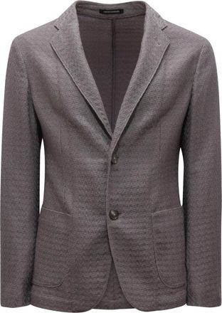 Armani Em 000437 Wollen Jas - Heren - Blazers - Grijs - L - Wol - Jassen