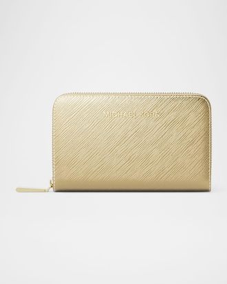 Michael Kors Jet Set Small Metallic Faux Leather Wallet