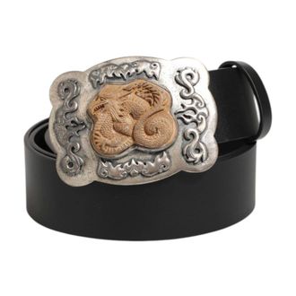Dolce & Gabbana Gothic Dragon Metal Buckle Leather Belt