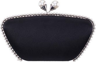 Nina Goddess Frame Clutch in Black at Nordstrom