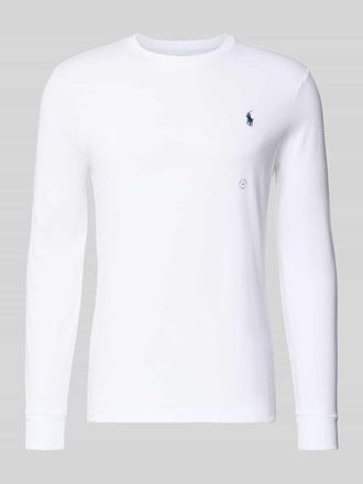 Polo Ralph Lauren Custom Slim Fit Longsleeve mit Label-Stitching in Weiss, Gr&ouml;&szlig;e XXL