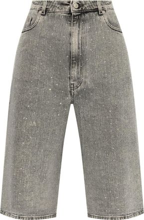 Fabiana Filippi high-waisted bermuda shorts - women - Cotton/Spandex/Elastane - 38 - Grey