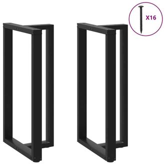 Berkfield Home Modern Bar Table Legs T-Shaped&not;2 pcs Black 60x35x(110-111) cm Steel