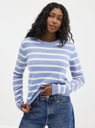 Contemporaine Womens Soft two-tone stripe sweater