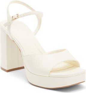 Open Edit Whitney Block Heel Sandal in White Ice at Nordstrom Rack, Size 10