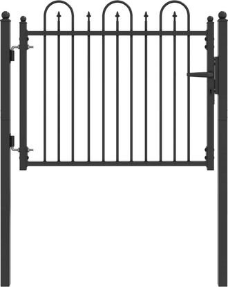 vidaXL Puerta De Cerca Dronten 100 X 75 Cm Metal Negro Con Cerradura Vidaxl