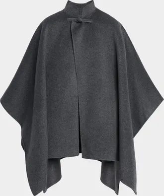 R&oacute;he Double-Faced Wool-Cashmere Poncho