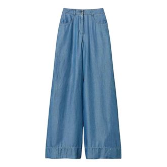 Twinset Wide Jeans, female, Blue, Size: XS Palazzo Denim Trousers
