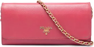 Prada Pre-owned Prada Saffiano Wallet On Chain Ladies 0NG2PU0LEJJ37IF5
