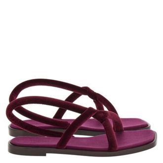 Ferragamo Floriane Knotted Strap Flat Sandals, Size 7 C