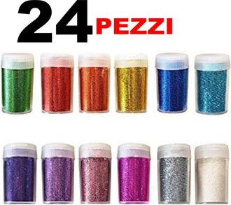 Trade Shop Trade Shop - 24 Porporina Glitter Grana Fine Decorazioni Pittura Natale Lavoretti Casa Scuola