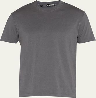 Tom Ford Mens Lyocell-Cotton Crewneck T-Shirt