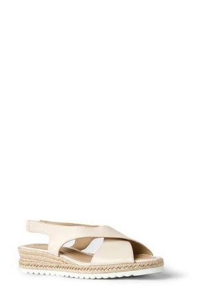 Aquatalia Adelina Weatherproof Slingback Espadrille Platform Wedge Sandal in Soft White Leather at Nordstrom, Size 10