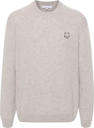 Maison Kitsuné Fox-motif sweater - men - Wool - L - Grey