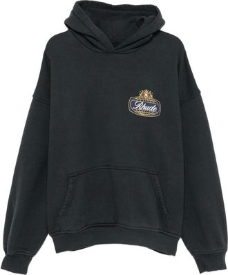 Rhude Graphic Logo Hoodie - Heren - Sweatshirts & Hoodies - Zwart - Maat: L Katoen