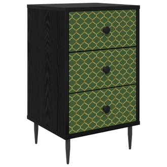 vidaXL Mesa De Noche Geleen Roble Negro 36 X 33 X 61 Cm Vidaxl