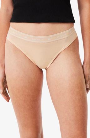 Lacoste Stretch Cotton Jersey Thong in Biscuit at Nordstrom, Size Xx-Small